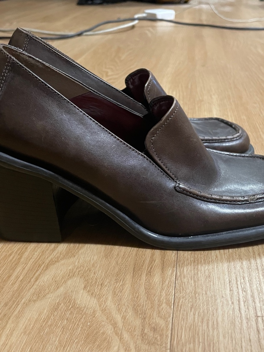Vintage 90’s Nine West Brown Block Heel Loafers Size US 5 women